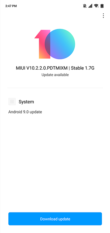 MIUI 10.2.2.