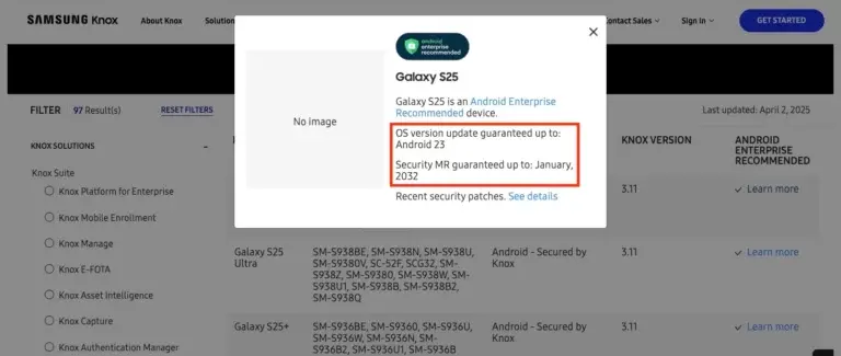 Galaxy S25 Enterprise Edition